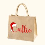 Sac en toile de jute réutilisable avec nom Cadeau d'anniversaire de Noël pour les enfants Amis