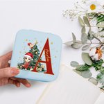 Boîte à bijoux de voyage en cuir personnalisée avec nom, anniversaire et cadeau de Noël pour la famille et les enfants.