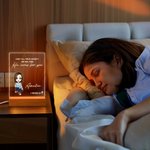 Personalized Bible Verse Cartoon LED Night Light with Wooden Base Nursery Home Decor Birthday Baptism Christmas Gift for Family Kids