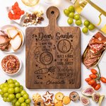 Personalised Dear Santa Milk Biscuits Charcuterie Chopping Board with Handle and Name Home Decor Christmas Gift for Family