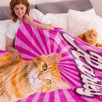 Couverture douce personnalisée avec nom et nom de famille pour chien, chat et animal de compagnie.