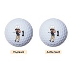 Gepersonaliseerde Cartoonfiguur Man Vrouw Dubbelzijdige Golfbal met Naam Kerst Verjaardags Vaderdag Cadeau voor Golfer Golfspeler