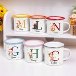 Tasse en émail 12oz avec Nom Christma Festival Cadeau pour Garçons Filles