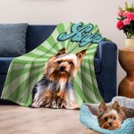 Couverture douce personnalisée avec nom et nom de famille pour chien, chat et animal de compagnie.