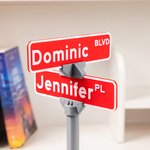 Personalized 3D Street Sign Stand Design Desk Name Plate with Mark and Name Desk Decor Keepsake Gift for Travel Lovers Office Staff