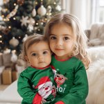 Personalised Cute Santa Design Christmas Long Sleeve Family Pyjama Matching Set with Name Christmas Party Gift for Dad Mum Kids