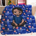 Couvertures personnalisées avec nom en couleur pour les enfants et la famille.