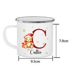 Tasse en émail 12oz avec Nom Christma Festival Cadeau pour Garçons Filles