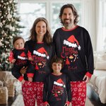 Personalised Cute Santa Design Christmas Long Sleeve Family Pyjama Matching Set with Name Christmas Party Gift for Dad Mum Kids
