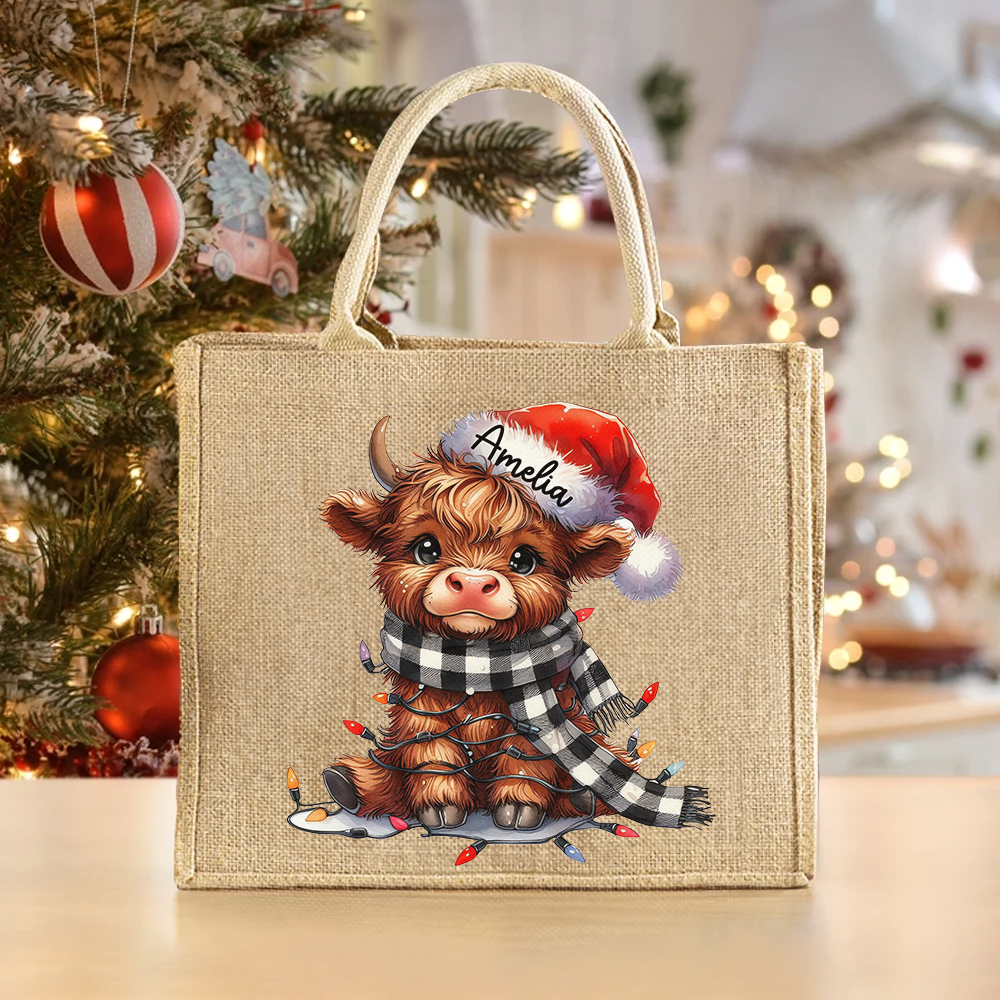 Borsa In Iuta Personalizzata 'Glückreich' Per Addio Collega – Regalo Di Ringraziamento, Shopping, 44x40x12 Cm, 21L