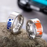 Personalizada Multicolor Jeep Parrilla Faros Patrón Anillo con texto grabado Aniversario Cumpleaños Regalo para los amantes de los propietarios de Jeep