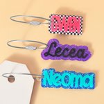 Porte-nom acrylique pailleté personnalisé Porte-clés Sac à dos Accessoires Rentrée des classes Cadeau d'anniversaire pour enfant Ami