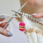 Personalized 5 Pieces Handmade Stitch Markers Mini Yarn Ball Charm Set with Name Crocheting Supplies Gift for Knitting Lovers