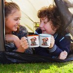 Personalized Santa Hat Lights Highland Cow 11oz Colored Rim Enamel Mug with Name Christmas Festival Gift for Family Kids