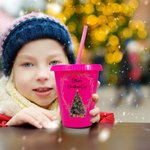 Personalized Reusable Christmas Tree Design 16oz Cup with Straw and Name Birthday Christmas Eve Box Gift for Kids