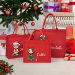 Sac écologique en jute avec personnage de dessin animé de Noël personnalisé Cadeau de Noël pour les amateurs de couture et de crochet