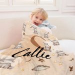 Couverture de sommeil personnalisée avec nom et initiale Cadeau d'anniversaire de naissance pour enfants