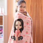 Couvertures personnalisées avec nom en couleur pour les enfants et la famille.