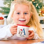 Tasse en émail 12oz avec Nom Christma Festival Cadeau pour Garçons Filles