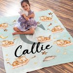 Couverture de sommeil personnalisée avec nom et initiale Cadeau d'anniversaire de naissance pour enfants