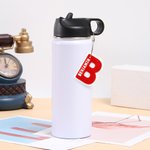 Personnalisé Acrylique Double Couche 3D Initiales Nom Daycare Lunch Bag Water Bottle Tag with Hanging Loop Back to School Gift for Boys Girls