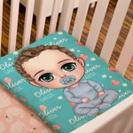 Couvertures personnalisées avec nom en couleur pour les enfants et la famille.