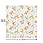 Personalised Cute Highland Cow Green Leaves Baby Receiving Blanket Swaddle with Name Birthday Baby Shower Gift for Newborns