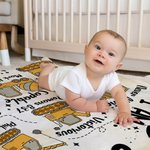 Personnalisé Véhicule de Construction Dinosaur Animal Dieu Dit Je Suis Couverture Douce avec Verset Biblique Décoration Maison Anniversaire Baptême Cadeau pour les Enfants