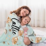 Couverture de sommeil personnalisée avec nom et initiale Cadeau d'anniversaire de naissance pour enfants