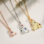 Personligt julgranshalsband med 1-5 födelsestenar och ingraverade namn Familjesmycken Julklapp för kvinnor