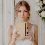 Personalised Letters to Bride Leather A5 Lined Journal Notebook and Pen Set with Engraved Name and Date Bridal Shower Wedding Gift for Her