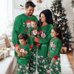 Personalised Cute Santa Design Christmas Long Sleeve Family Pyjama Matching Set with Name Christmas Party Gift for Dad Mum Kids