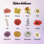 Personalisiertes Geburtsblumen Garten Acryl LED-Nachtlicht mit Holz Basis Haus Dekoration Geschenk für Oma Mama