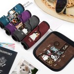 Personalized Cute Paw Dog Cat Luggage Handle Wraps with Name and Contact Card Set of Travel Accessories Gift for Pet Lovers
