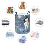 Panier de rangement pour le linge personnalisé avec nom Fusée spatiale OVNI Astronaute Cadeau d'anniversaire pour garçon fille