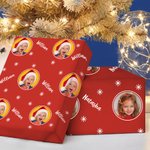 Papier d'emballage personnalisé flocon de neige classique pour photos de vacances Cadeau d'anniversaire pour la famille