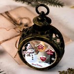 Personalised Christmas Snowman Heart Paw Prints LED Flameless Candle Ornament with 1-14 Names Christmas Decor Gift for Family