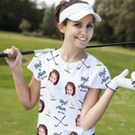 Collage di foto personalizzate 1-8 Miglior papà mamma da Par Maglietta da golf bianca divertente Accessori sportivi praticanti Regalo per giocatore ap
