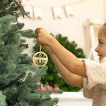 Personalized Piano Snowflake Christmas Wood Ornament Gift Tag with Name and Year Holiday Party Favors Hanging Tree Decor Gift for Family