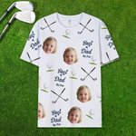 Collage di foto personalizzate 1-8 Miglior papà mamma da Par Maglietta da golf bianca divertente Accessori sportivi praticanti Regalo per giocatore ap