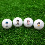 Balle de Golf Personnalisée avec Personnage de Dessin Animé et Nom Cadeau d'Anniversaire Fête des Pères pour Amateurs de Golf