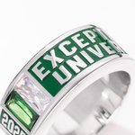 Personalized High School College Class Band Sterling Silver Ring with Birthstone and Name Graduation Anniversary Gift for Graduates Classmates Friends
