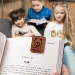 Personalized Cute Rabbit Bear Animal Magnetic Leather Bookmark Clip with Name School Stationary Supplies Birthday Reading Gift for Book Lovers