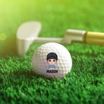 Balle de Golf Personnalisée avec Personnage de Dessin Animé et Nom Cadeau d'Anniversaire Fête des Pères pour Amateurs de Golf