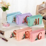 Sac de maquillage en cuir avec nom Cadeau de Noël pour la famille et les enfants