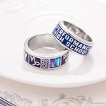Personalized High School College Class Band Sterling Silver Ring with Birthstone and Name Graduation Anniversary Gift for Graduates Classmates Friends
