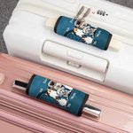 Personalized Cute Paw Dog Cat Luggage Handle Wraps with Name and Contact Card Set of Travel Accessories Gift for Pet Lovers