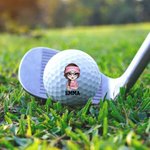 Balle de Golf Personnalisée avec Personnage de Dessin Animé et Nom Cadeau d'Anniversaire Fête des Pères pour Amateurs de Golf
