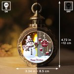 Personalised Christmas Snowman Heart Paw Prints LED Flameless Candle Ornament with 1-14 Names Christmas Decor Gift for Family