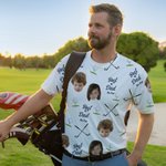 Collage di foto personalizzate 1-8 Miglior papà mamma da Par Maglietta da golf bianca divertente Accessori sportivi praticanti Regalo per giocatore ap